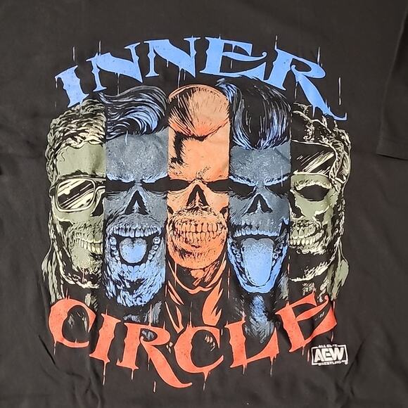 Inner Circle AEW Pro Wrestling T-Shirt Black Red Blue Men’s Size 3XL - Picture 2 of 4